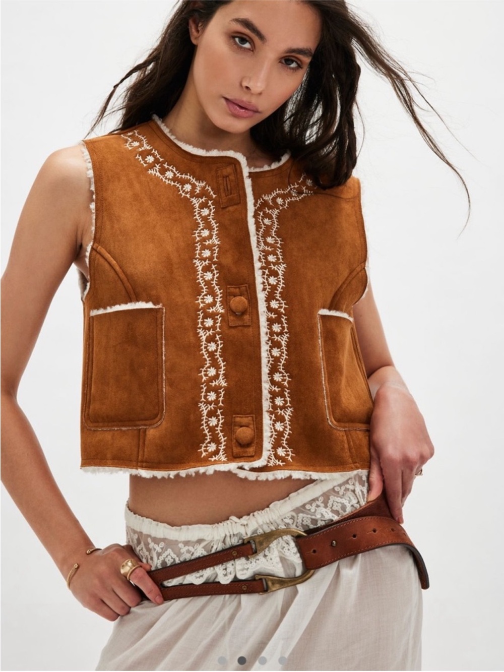 Free People Rising Sun Hip Belt Chocolate Sz S/M NWT - Picture 3 of 6